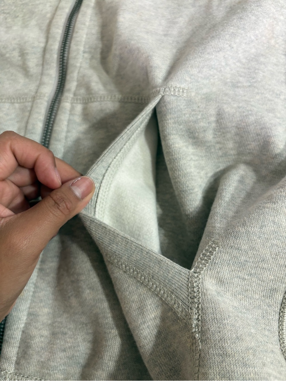 Ralph Lauren Light Gray Full-Zip Hoodie with Navy Pony - Picture 2 of 8